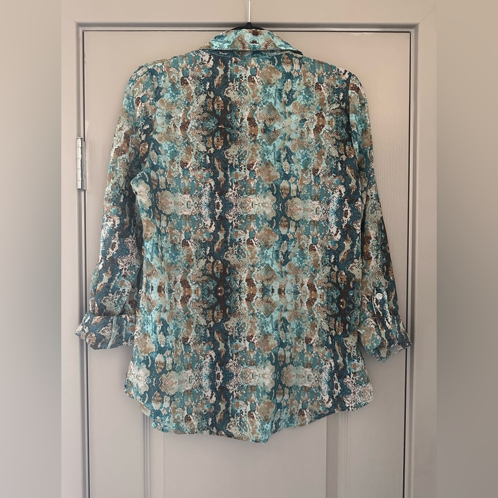 ROPER Turquoise Python Western Button Shirt – Rol… - image 4